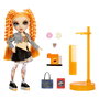 MGA Rainbow High Sparkle & Shine - Poupée de mode Clémentine avec jambes à paillettes liquides et tenue orange complète