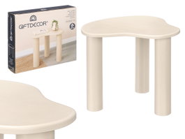 Giftdecor Table d'appoint Forma Gris 45 x 9 x 45 cm MDF et Plastique Beige