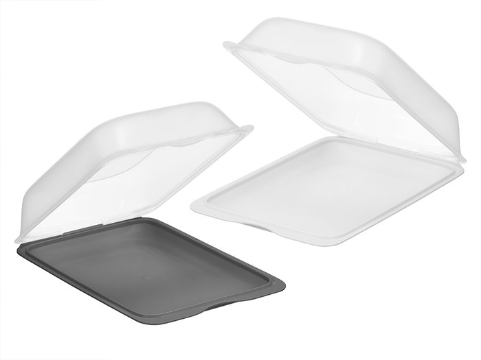 LEKNES Boîte à lunch haute en plastique, assortiment de 2 couleurs