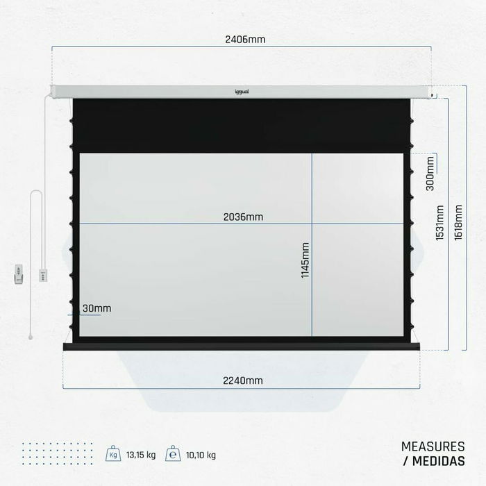 Ecran Mural Electrique iggual IGG319680 92"
