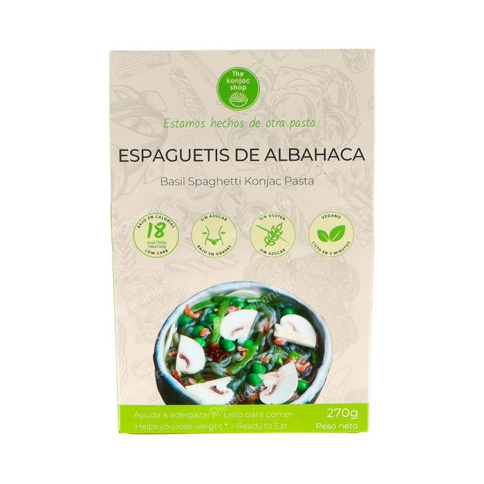 The Konjac Shop Spaghettis Basilic Konjac 200g - Vegan, Sans Gluten, Sans Lactose The Konjac Shop Spaghettis Basilic Konjac 200g - Vegan, Sans Gluten, Sans Lactose