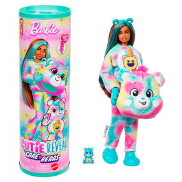 Barbie Cutie Reveal - Ourson Care Bears (Oso Amoroso) Jfv60 Mattel - Poupée à Découvrir avec Costume Peluche, Vêtements et Accessoires