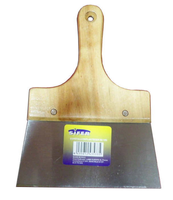 SIFER Spatule à enduire en acier avec manche en bois 120 mm SIFER Spatule à enduire en acier avec manche en bois 120 mm