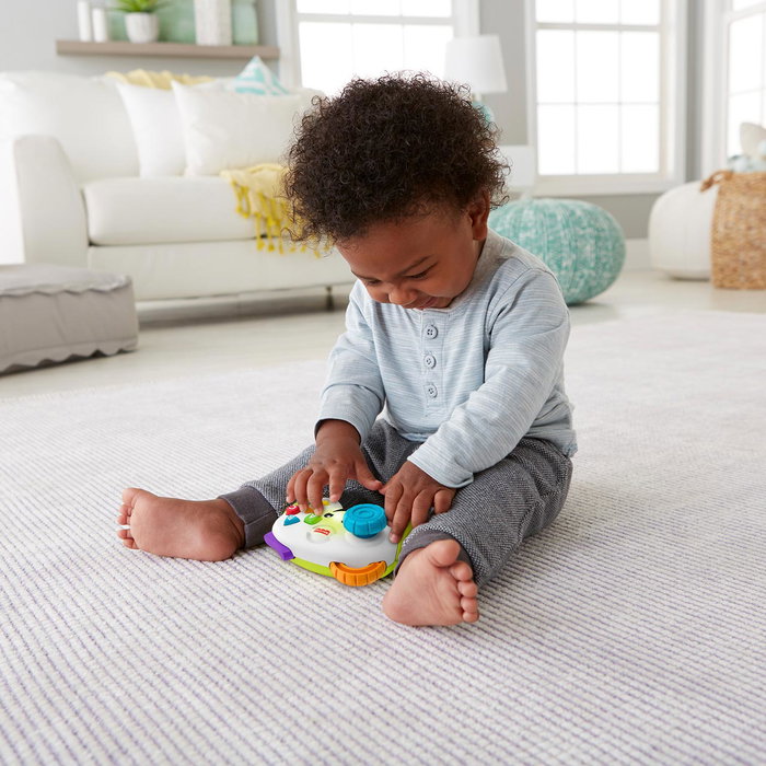 Fisher-Price Télécommande d'apprentissage Premier Mando De Consola Jfd13 avec lumières, musique et langues (Italien, Espagnol, Portugais, Anglais) - Jouet pour bébé 6 mois et plus