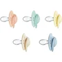 Nuby Lot de 5 sucettes orthodontiques en silicone, Multicolore