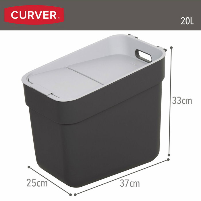 Poubelle Curver Gris Plastique 20 L (6 Unités)