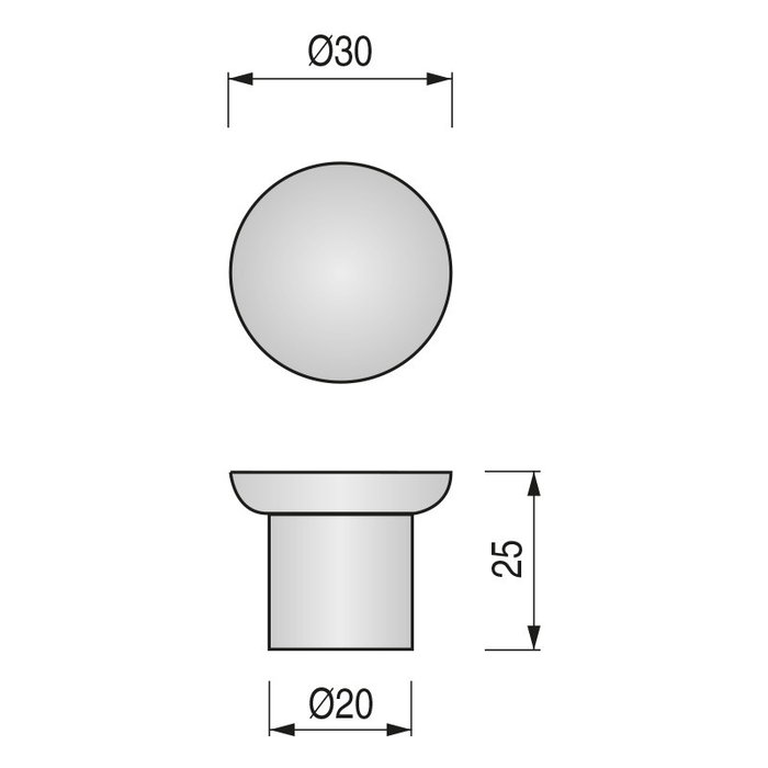 HERRAJES ALK Poignée en Acier Inoxydable Rami D13 30mm H25 HERRAJES ALK Poignée en Acier Inoxydable Rami D13 30mm H25