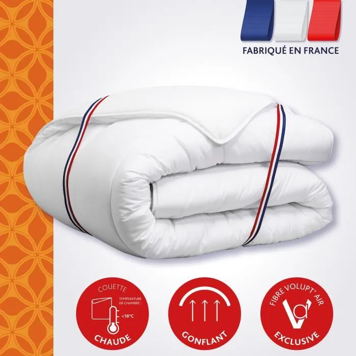 Dodo Couette Vancouver Ultra 140x200 cm - Chaude pour Dormeurs Frileux, Garnissage Volupt'Air, Enveloppe Polyester Peau de Pêche, Lavable Machine 40°C