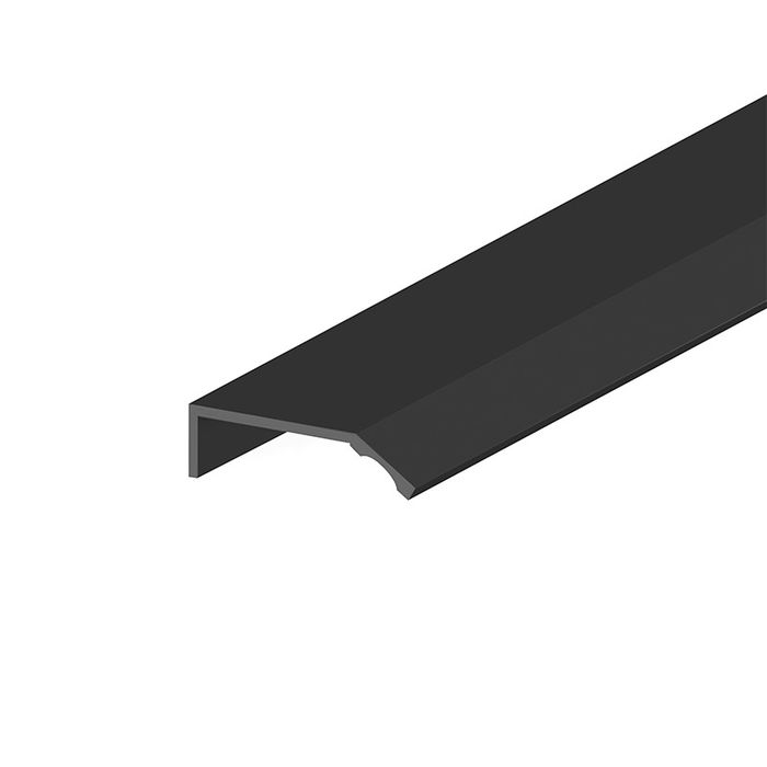 HERRAJES ALK - Set de 2 poignées de tiroir en aluminium profilé Capri, longueur 2.70 m, couleur noir bois, pour panneaux d'épaisseur max. 30-32 mm