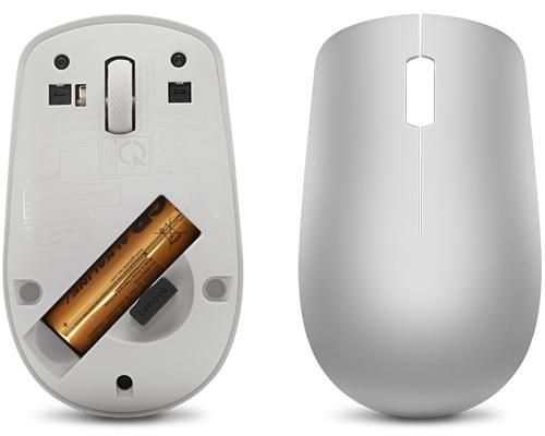 Lenovo 530 - Souris sans fil 2.4 GHz, capteur optique 1200 DPI, nano récepteur USB, 65 g, gris platine