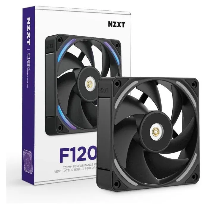 NZXT Ventilateur PC F120X RGB (RF-U12PN-B1) 120 mm Noir - 3100 RPM Silencieux