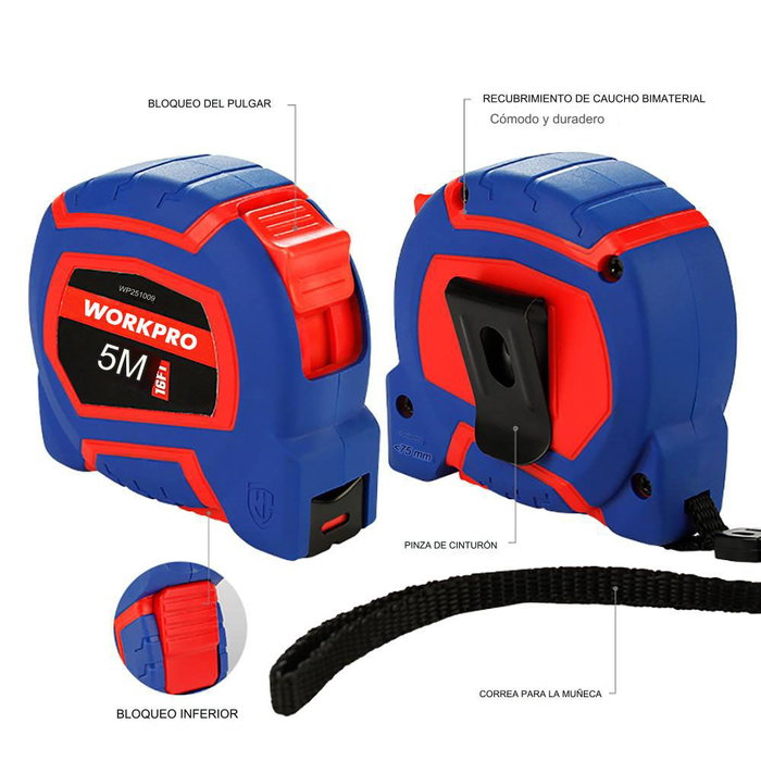 Flexomètre Workpro 5 m 19 mm Flexomètre Workpro 5 m 19 mm