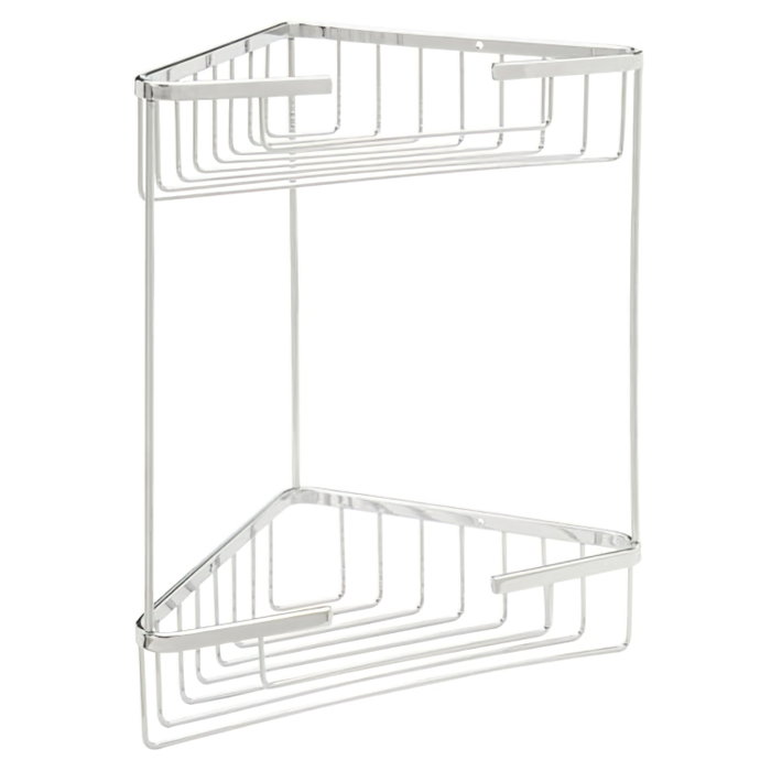MAURER Étagère d'angle inoxydable à deux niveaux 19x19x35 cm MAURER Étagère d'angle inoxydable à deux niveaux 19x19x35 cm