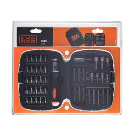 BLACK+DECKER A7039-XJ Kit de tournevis à cliquet et embouts, 45 pièces avec porte-embout magnétique, douilles, pour bricolage (métal/plastique)