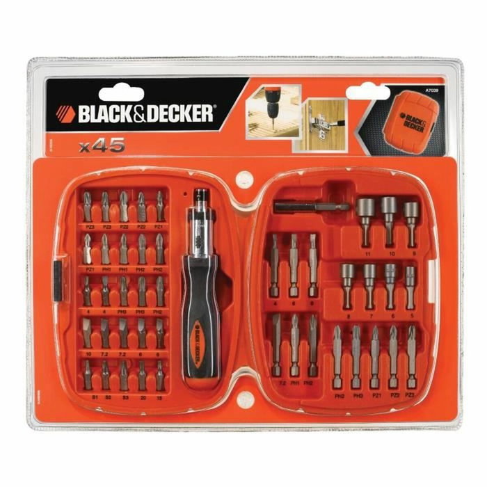 Black + Decker Kit tournevis et embouts à cliquet - 45 pièces