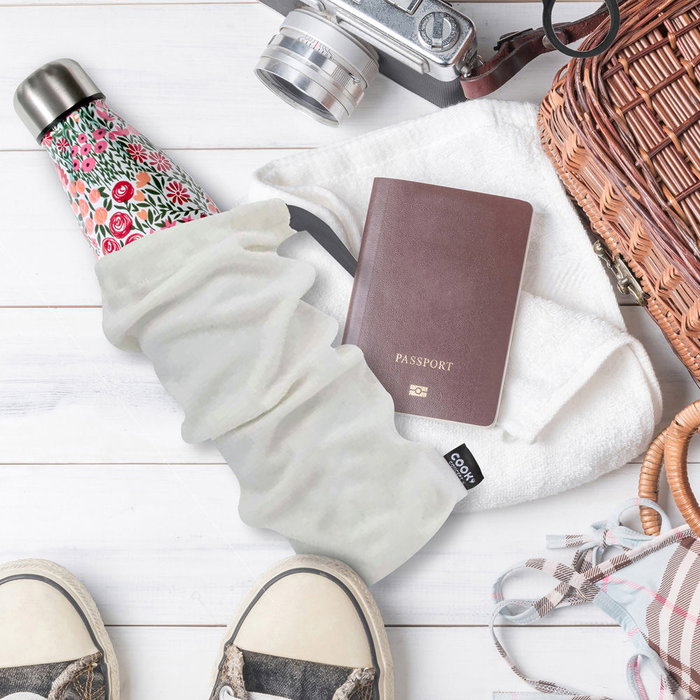 Cook Concept Bouteille isotherme à double paroi 500 ml - Design fleurs - Maintient boissons chaudes 6h et froides 18h - Acier inoxydable