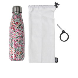 Cook Concept Bouteille isotherme à double paroi 500 ml - Design fleurs - Maintient boissons chaudes 6h et froides 18h - Acier inoxydable