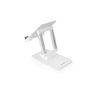 Tooq Support Pliable pour Tablette jusqu'à 12,9 Pouces, Orientation Verticale/Horizontale, Rotation 360°, Antidérapant, Blanc