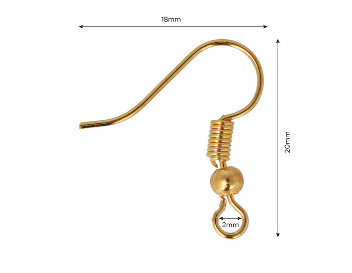 Innspiro Boucles d'oreilles métalliques crochet ouvert hippie dorées 20x18mm Innspiro Boucles d'oreilles métalliques crochet ouvert hippie dorées 20x18mm
