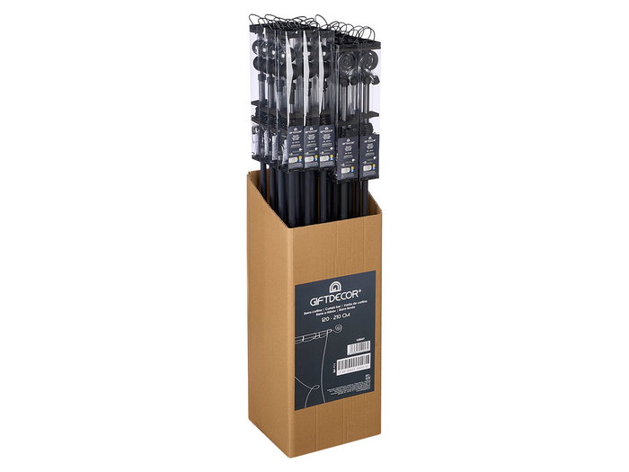 Giftdecor Barre à rideau assortie 120-210 cm Noir Giftdecor Barre à rideau assortie 120-210 cm Noir