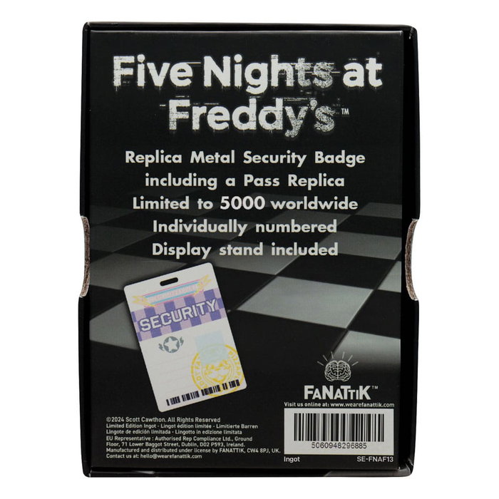 FaNaTtik Five Nights at Freddy's réplique Security Badge Antique Brass Edition FaNaTtik Five Nights at Freddy's réplique Security Badge Antique Brass Edition