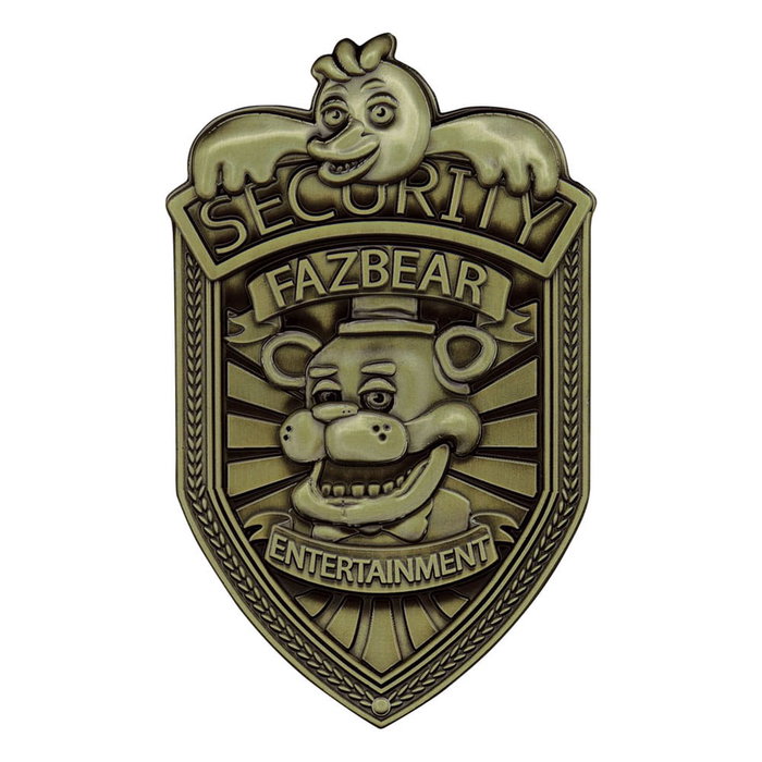 FaNaTtik Five Nights at Freddy's réplique Security Badge Antique Brass Edition FaNaTtik Five Nights at Freddy's réplique Security Badge Antique Brass Edition