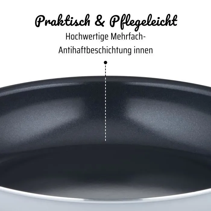 GSW PRO BASIC Poêle professionnelle 24 cm Induction - Aluminium épais forgé - Revêtement Vitaflon Quarzit sans PFAS - Compatible four