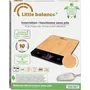 Little Balance - Balance de cuisine Happy Genius 10 - 8712 - Bois naturel - USB - Sans pile - Plateau XXL - Écran rétroéclairé - Autonomie 6 mois