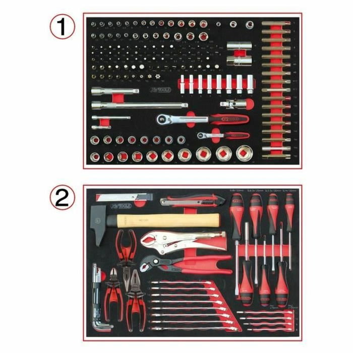 KS Tools Module de composition d'outils 2 tiroirs - 184 pièces KS Tools Module de composition d'outils 2 tiroirs - 184 pièces