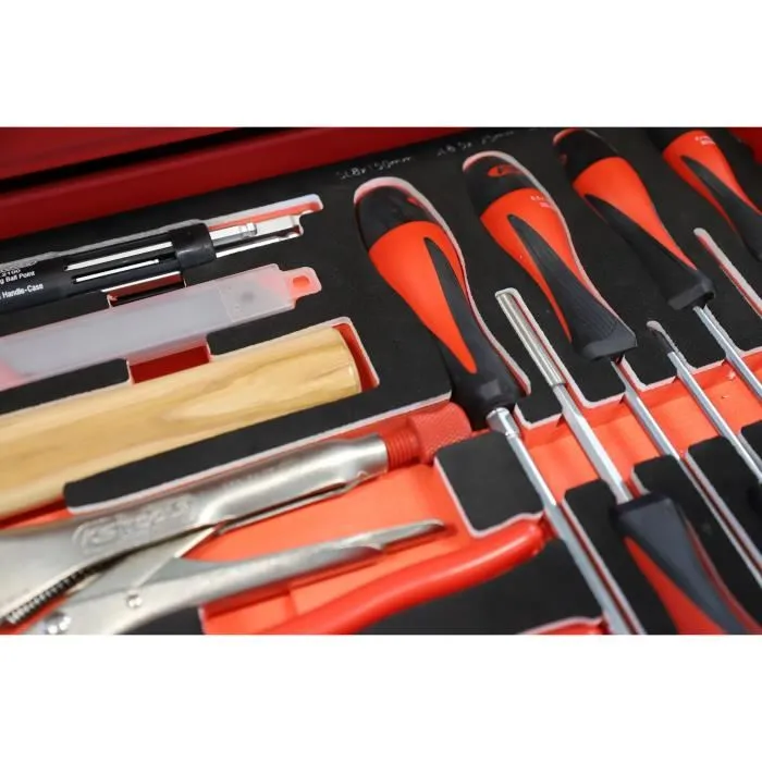 KS TOOLS Module 714.0184 - Servante d'atelier avec 2 tiroirs et 184 pièces d'outils
