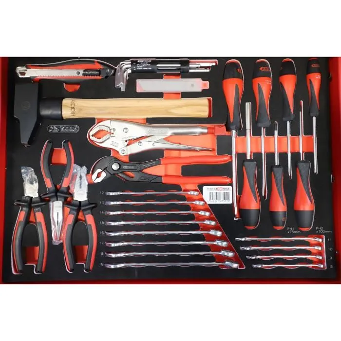 KS TOOLS Module 714.0184 - Servante d'atelier avec 2 tiroirs et 184 pièces d'outils