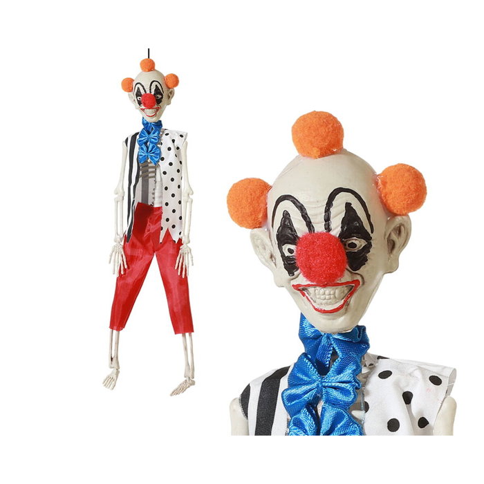 BigBuy Home Décoration d'Halloween Squelette Clown 40 cm