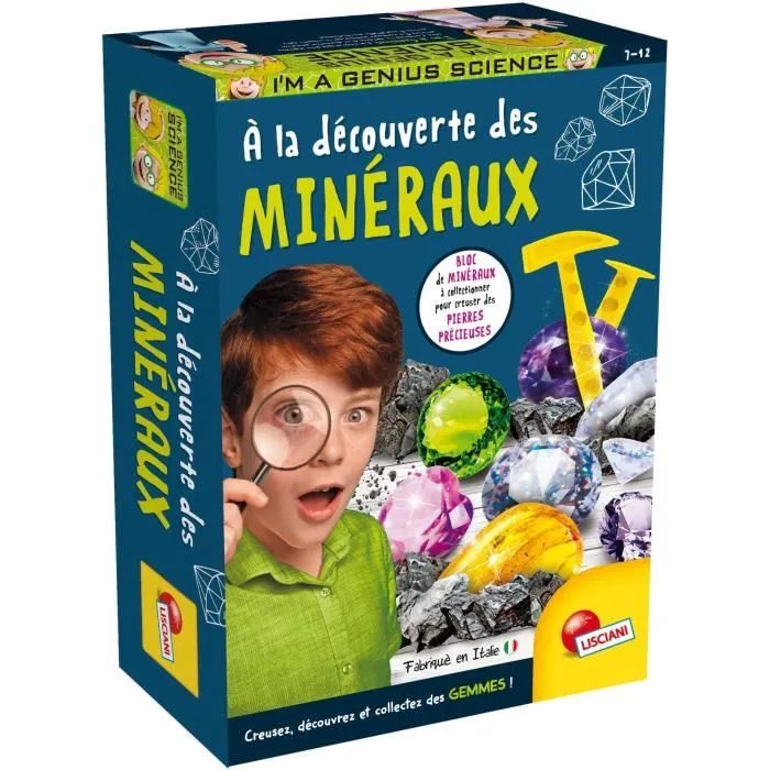 Lisciani Giochi Kit Scientifique I'M A GENIUS POCKET Découverte des Minéraux avec Bloc à Creuser, Minéraux et Outils pour Enfants 8 Ans et Plus Lisciani Giochi Kit Scientifique I'M A GENIUS POCKET Découverte des Minéraux avec Bloc à Creuser, Minéraux et Outils pour Enfants 8 Ans et Plus