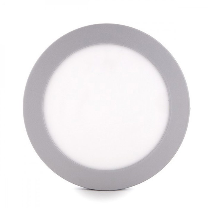 Plafonnier LED circulaire gris chrome 12W 6000°K
