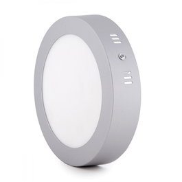 Plafonnier LED circulaire gris chrome 12W 6000°K