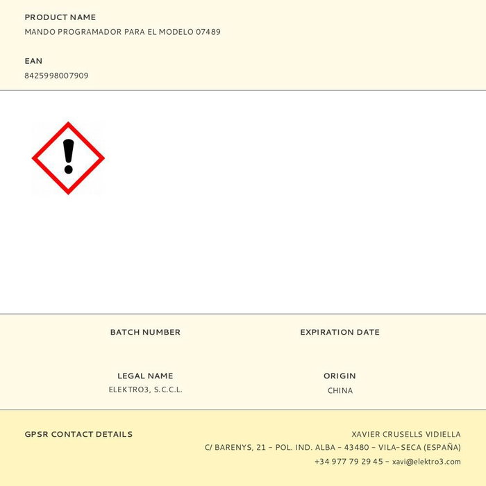EDM Product Mando 07489 Télécommande de remplacement Blanche