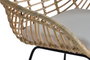 GINER Y COLOMER Lot de 2 Chaises en Rotin et Métal avec Coussin Inclus - 88 x 66 x 63 cm - Naturel - Design Artisanal - Montage Requis