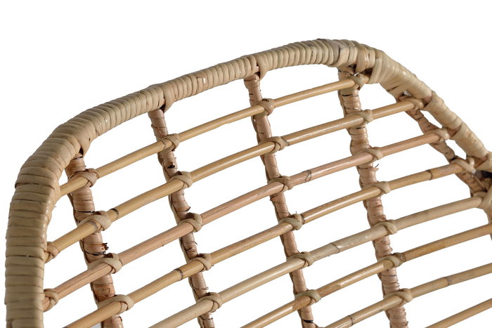 GINER Y COLOMER Lot de 2 Chaises en Rotin et Métal avec Coussin Inclus - 88 x 66 x 63 cm - Naturel - Design Artisanal - Montage Requis