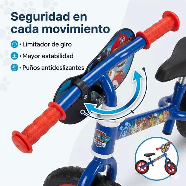 Paw Patrol Bicicleta sin pedales 10" pour enfants (2 à 3 ans) - Vélo sans pédale en fer - Bleu