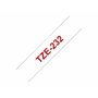 Brother Ruban Laminé TZE-232 Rouge sur Blanc 12 mm