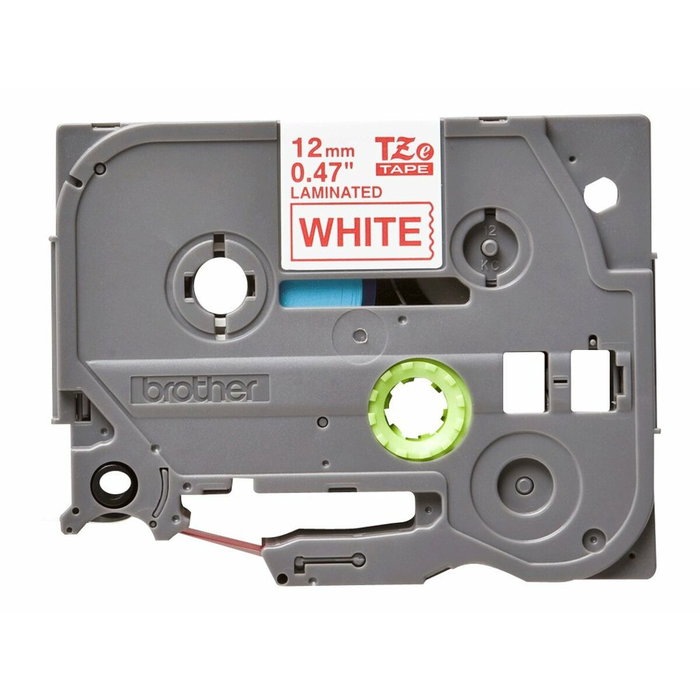 Brother Ruban Laminé TZE-232 Rouge sur Blanc 12 mm