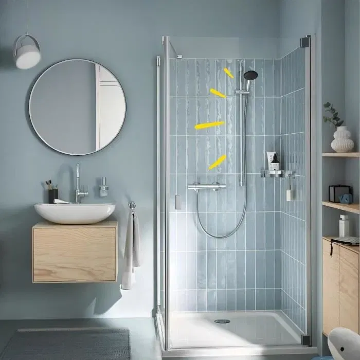 Grohe Ensemble de douche Vitalio Start 110 26953001 avec pommeau 1 jet, barre 90 cm, flexible - Technologie économie d'eau - Chromé