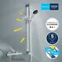 Grohe Ensemble de douche Vitalio Start 110 26953001 avec pommeau 1 jet, barre 90 cm, flexible - Technologie économie d'eau - Chromé