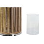 DKD Home Decor Bougeoir Marron Argenté Naturel en Verre et Bois de manguier