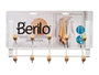 Berilo Portemanteau Métal 10 Crochets Bois Blanc 35 x 17 x 15 cm (Set de 6)