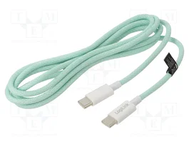 LOGILINK Câble USB 2.0 USB-C vers USB-C 1,5 m Vert textile