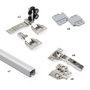 Emuca Kit de quincaillerie pour 2 portes coulissantes pliantes et armoire à fermeture souple Twofold, pour 4 panneaux non inclus, Sans coulisse, Anodisé mat