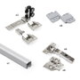 Emuca Kit de quincaillerie pour 2 portes coulissantes pliantes et armoire à fermeture souple Twofold, pour 4 panneaux non inclus, Sans coulisse, Anodisé mat