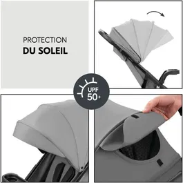 Hauck Shop N Care Trio - Ensemble de voyage 3-en-1 Poussette Nacelle Cosy - Adaptateurs inclus - 4 roues Anti-crevaison - Gris - Jusqu'à 22 kg