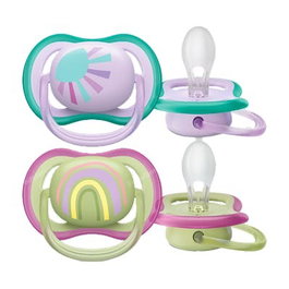 AVENT Sucettes Ultra Air 0-6 mois Fille Soleil/Arc-en-ciel (2 unités)